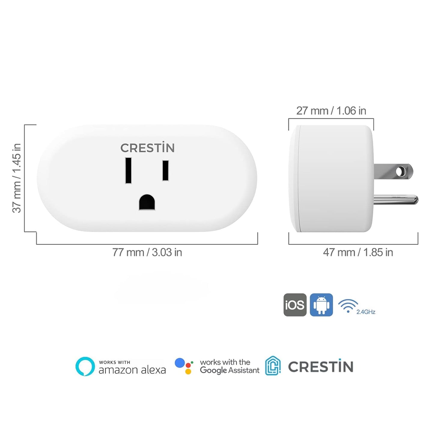 Smart Plug Mini Wifi Outlet with APP Control & Timer Function, Smart Plugs Work with Alexa & Google Assitant, 15A Smart Socket No Hub Required, ETL & FCC Certified(2.4Ghz Only, 2 Pack
