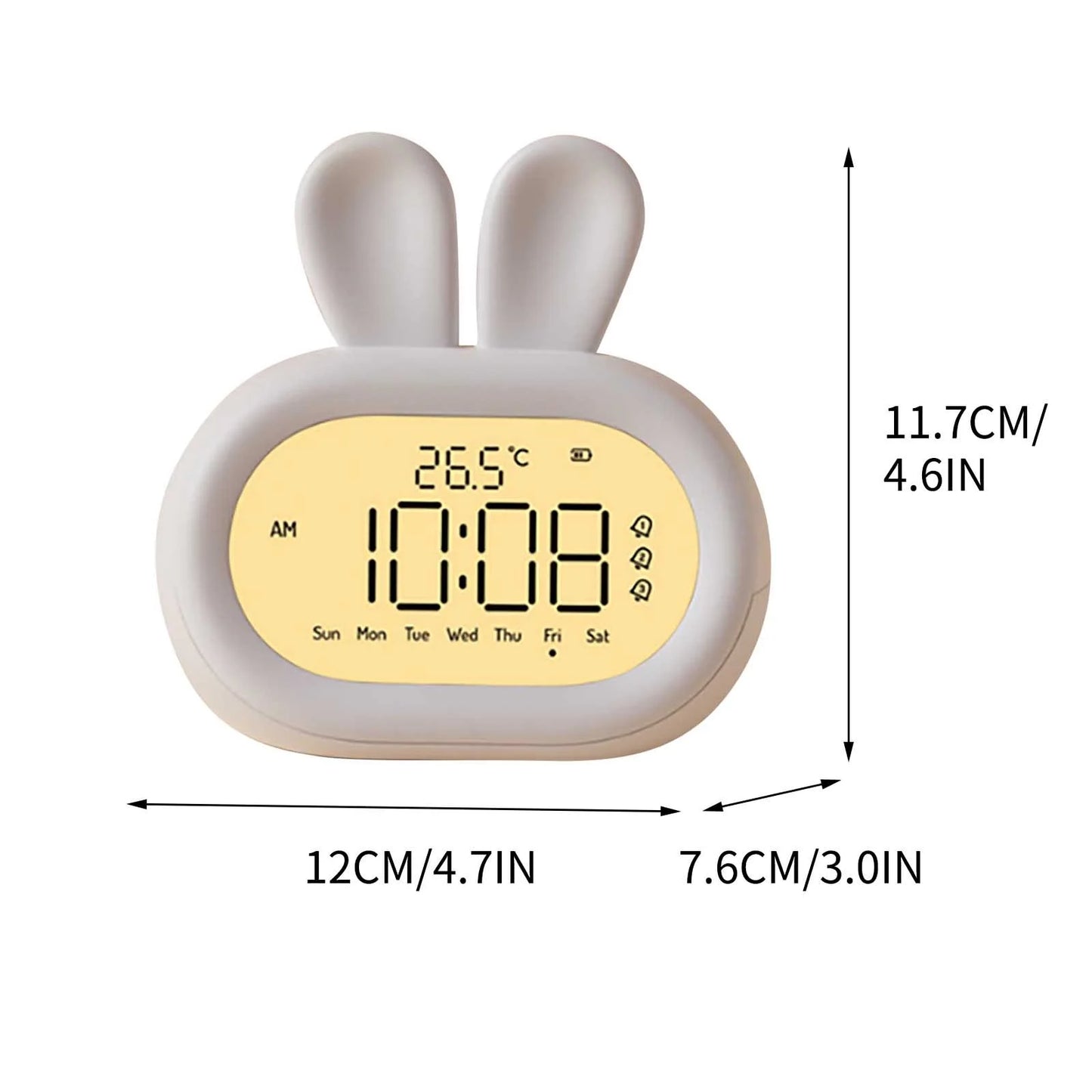 Digital Alarm Clock New Rabbit Alarm Clock Creative Decoration for Students Night Light Multifunctional Mini Electronic Clock