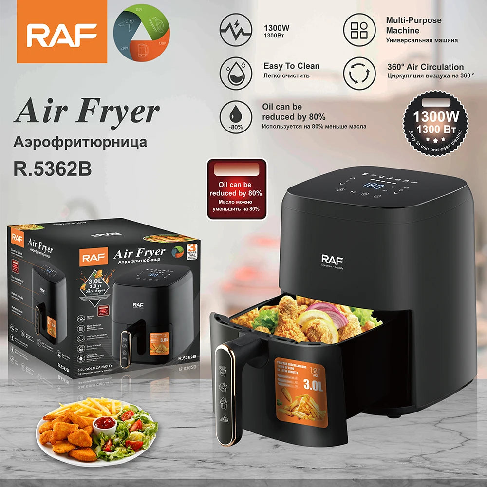 Kitchen Appliance 1500W Multi-Purpose 3L Digital Control Electric Air Fryer for Home Household