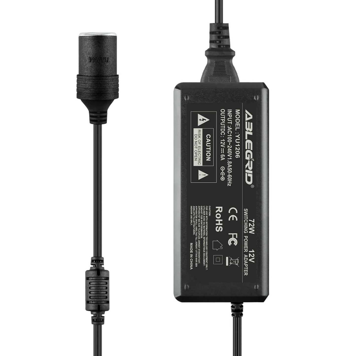 12V 6A Car Cigarette Lighter Socket AC/DC Power Adapter for Car Vacuum Cleaner