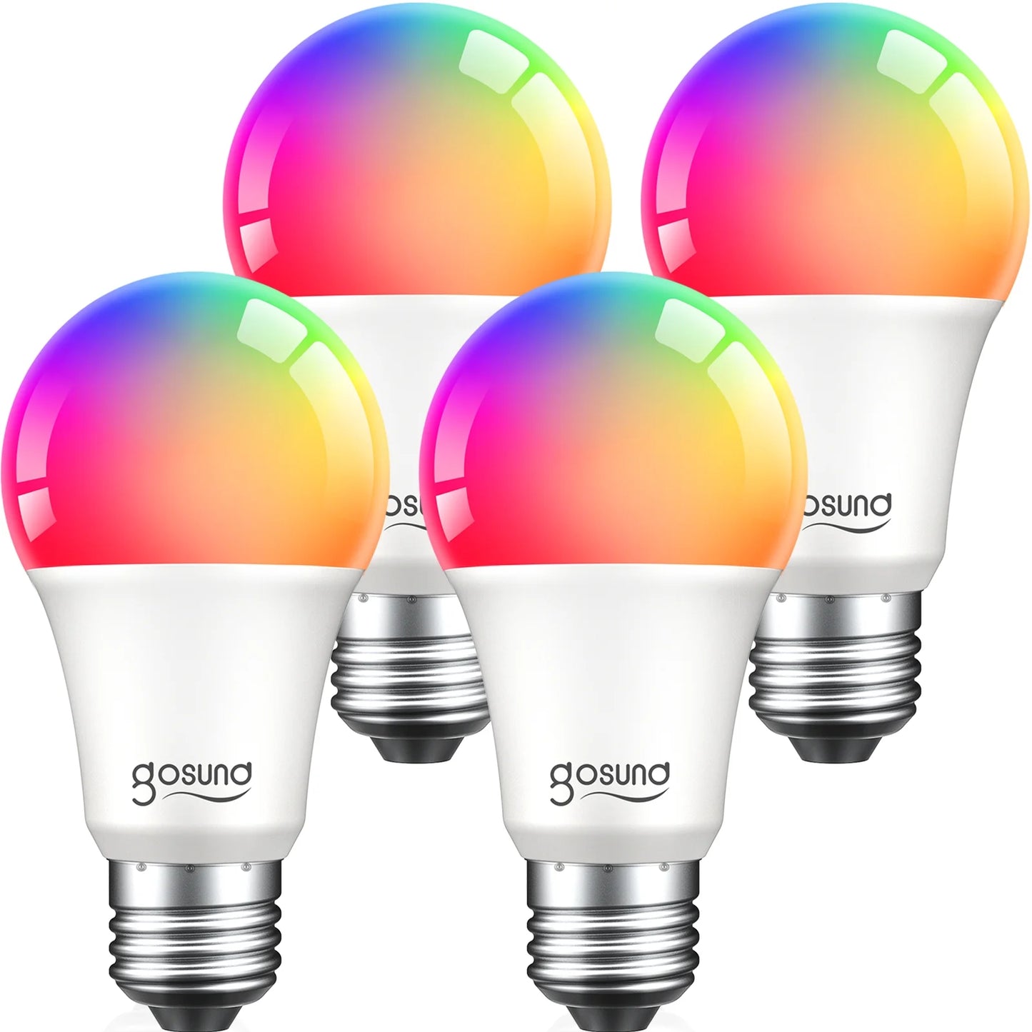WB5-4W: Smart Bulb, Wifi Light Bulbs, Color Changing Light Bulb, Smart Light Bulbs Work with Alexa & Google Assistant, A19 RGB Alexa Light Bulb, Rgb+Wnite, Dimmable LED Light Bulbs, 4 Pack