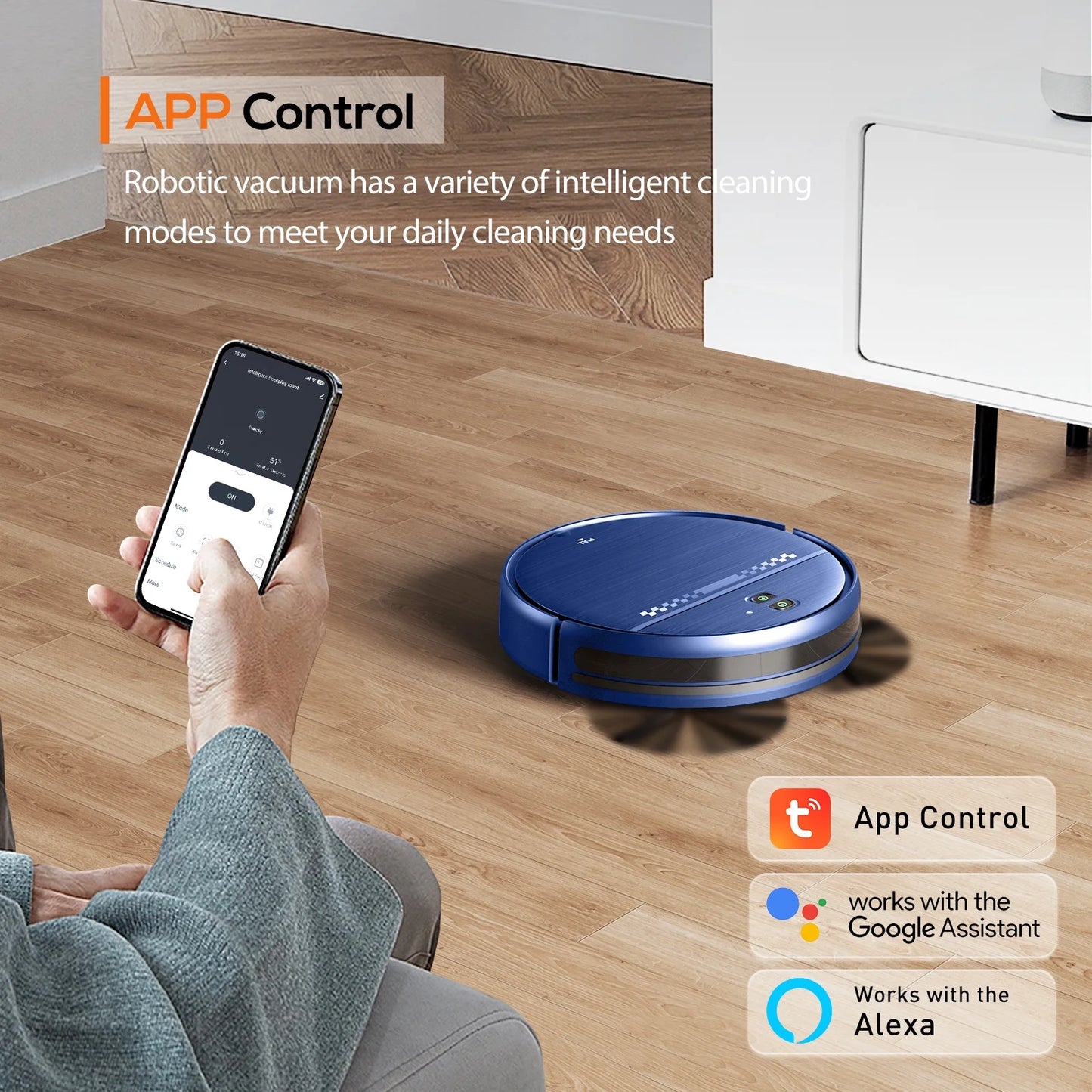 Robot Vacuum Cleaner, 2 in 1 Robot Vacuum and Mop Combo for Pet Hair, Hard Floor