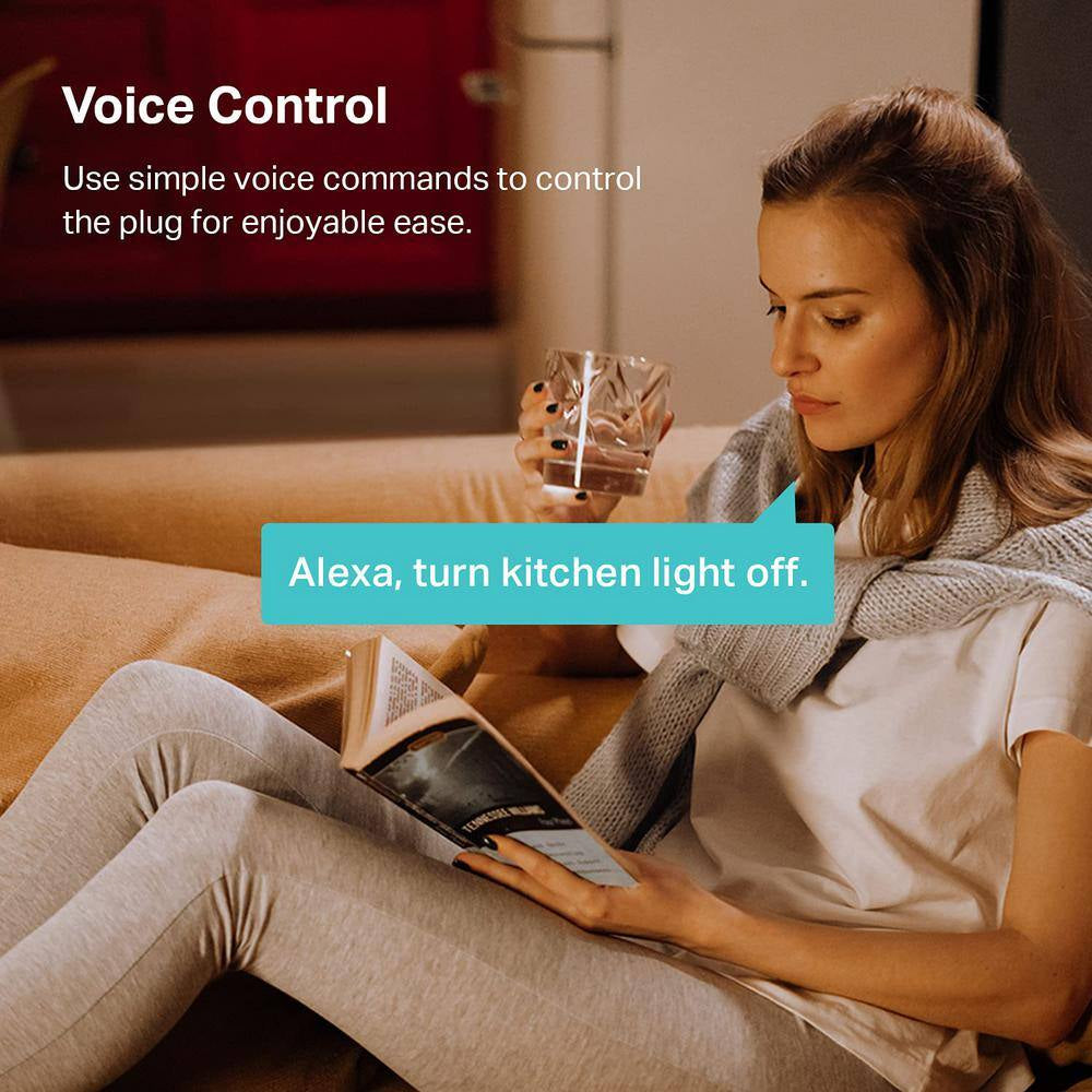 15A Mini Smart Plug 2. 4G WI-FI Outlet with Alexa, Google Home and IFTTT White 4-Pack