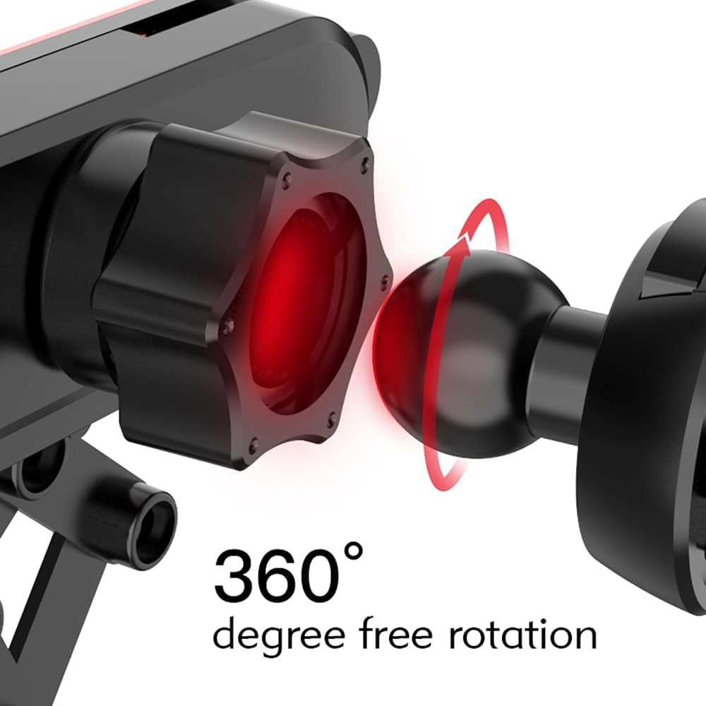 Car Phone Holder Mount, Cell Phone Car Air Vent Clip Holder, Auto Lock Hands Free Car Mini Bracket Cover to 4-6 Inch Device, Red