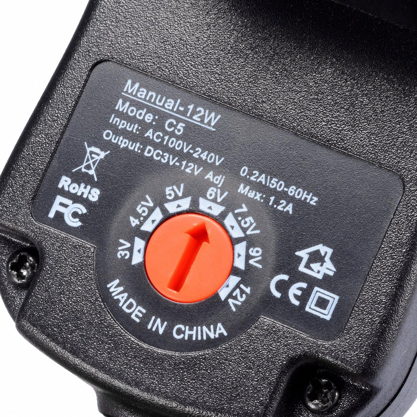 12W Universal Charger AC/DC Adapter Switching Power Supply with 6 Selectable Adapter Plugs (Can'T Work with Laptop)