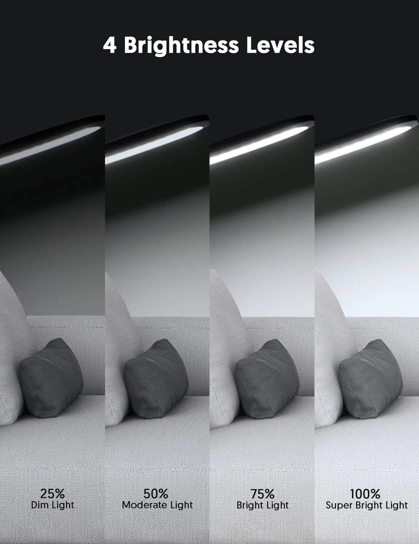 Floor Lamp, Dimmable Black Lamp with 5 Color& 4 Brightness and Adjustable Gooseneck