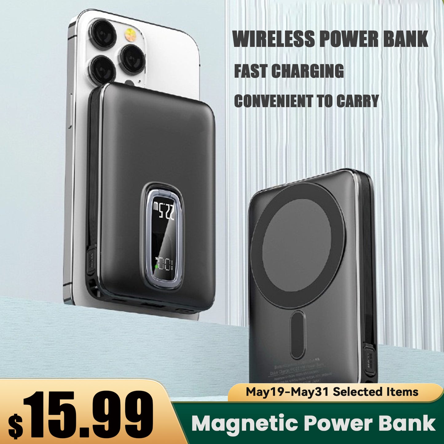 2000000Mah Power Bank Magnetic Wireless Charger for Iphone16/15/14