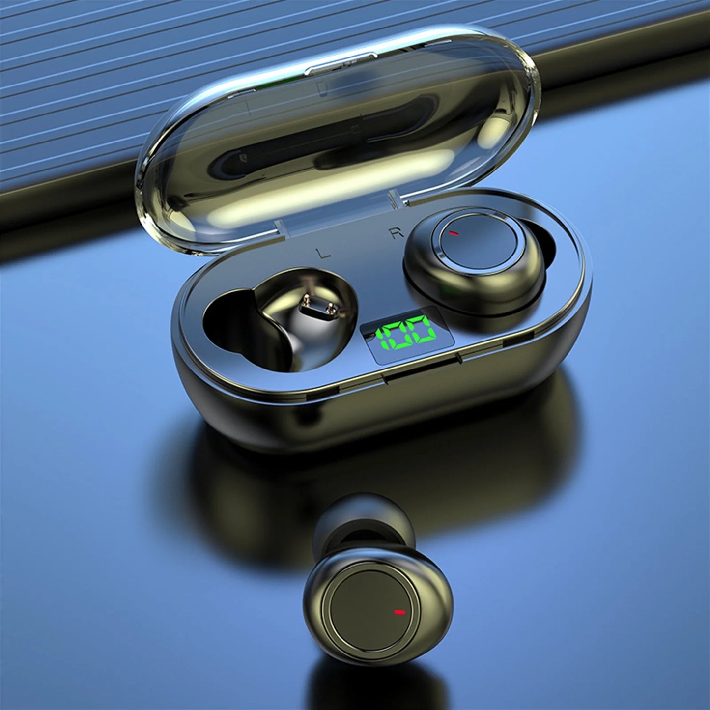 Rvasteizo Wireless Earbuds Mini Ear Buds 5.3 Bluetooth Headsets Light-Weight Earphones with Microphone & Charging Case Display
