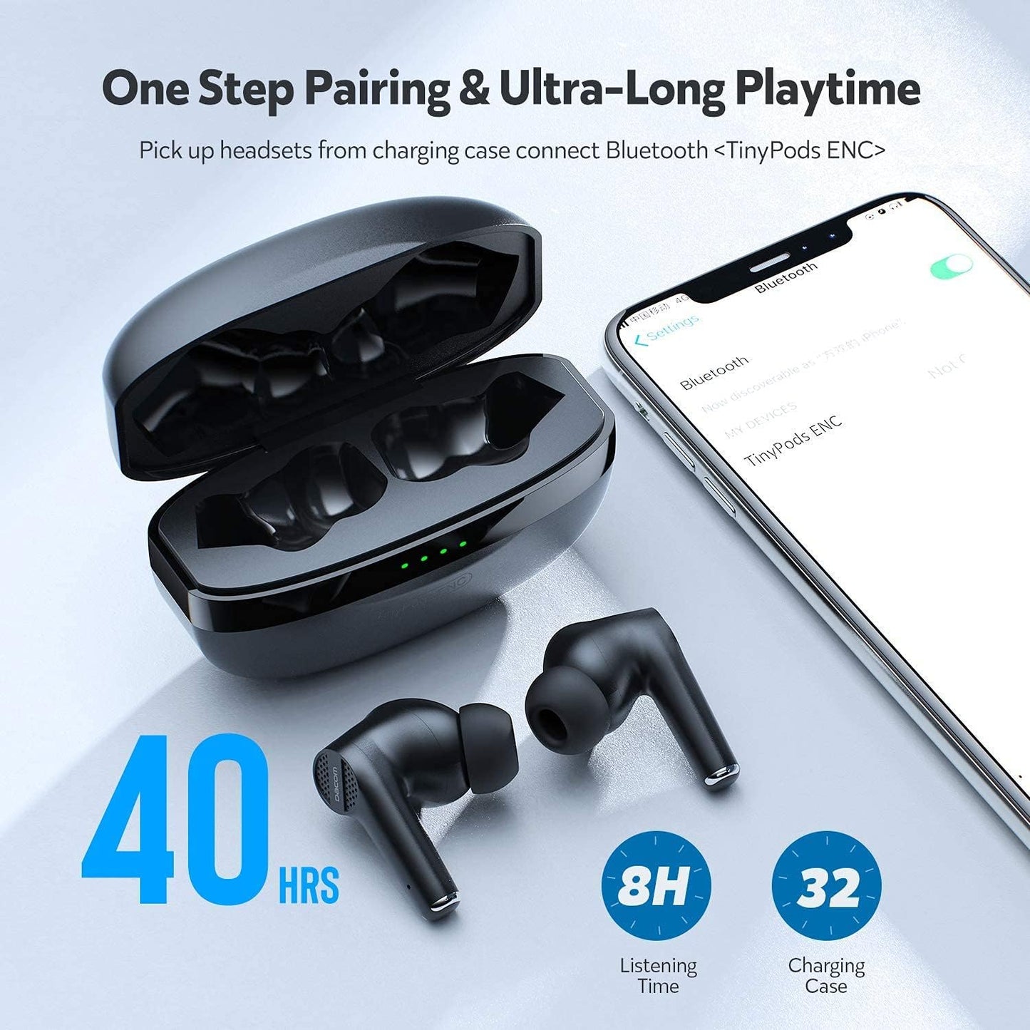 Wireless Earphones, TWS Open Ear Headphones Wireless Bluetooth 5.3 with Flexible Earhooks, Touch Control over Ear Earbuds IPX5 Waterproof Headsets with Mic for Running Workout Sport