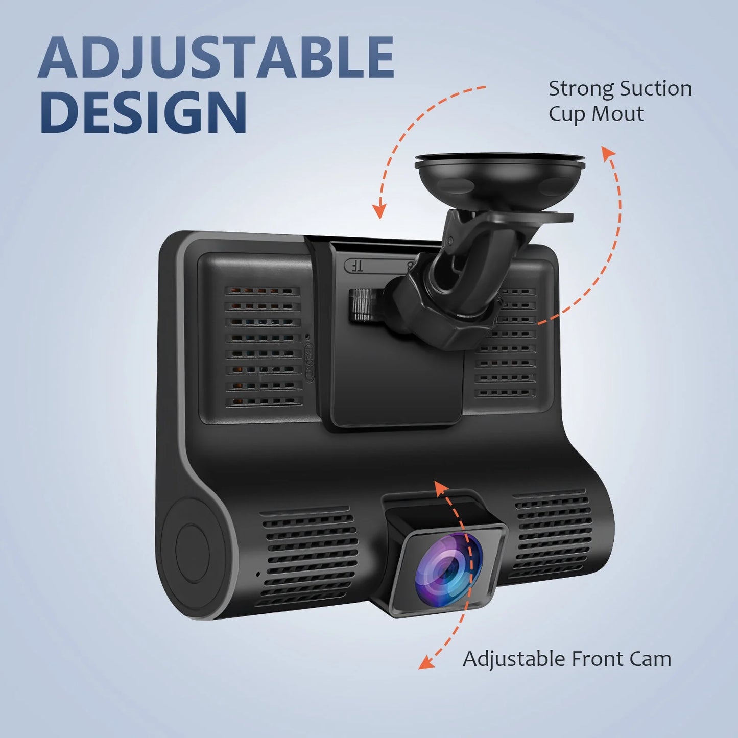 Dash Cam Front and Rear Dash Cam 4 Inch Dashboard Full HD 170° Wide Angle Backup with Night Vision G-Sensor Parking Monitor Loop Recording Motion Detection