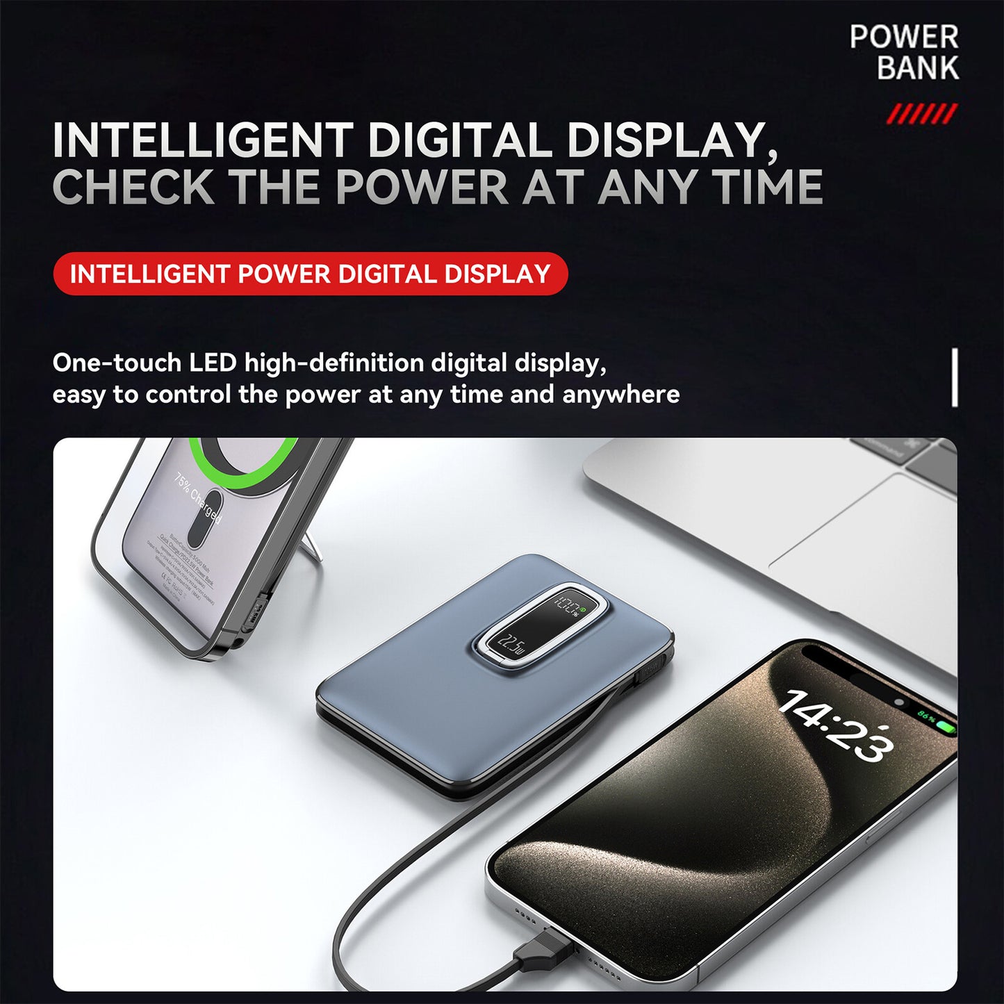2000000Mah Power Bank Magnetic Wireless Charger for Iphone16/15/14