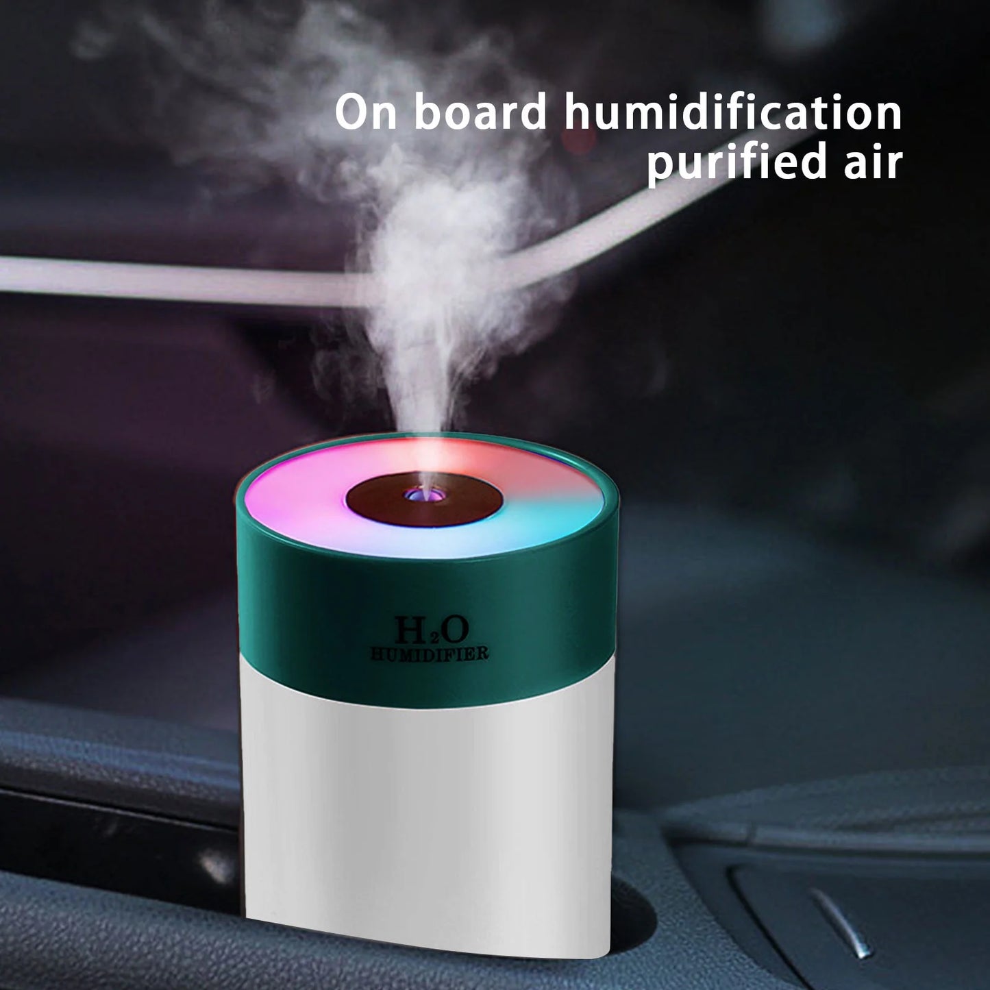 Rvasteizo Humidifiers for Bedroom, USB Humidifier with Colorful Lights, Quiet Cool Mist Humidifier for Bedroom and Office, Plants, Easy to Clean