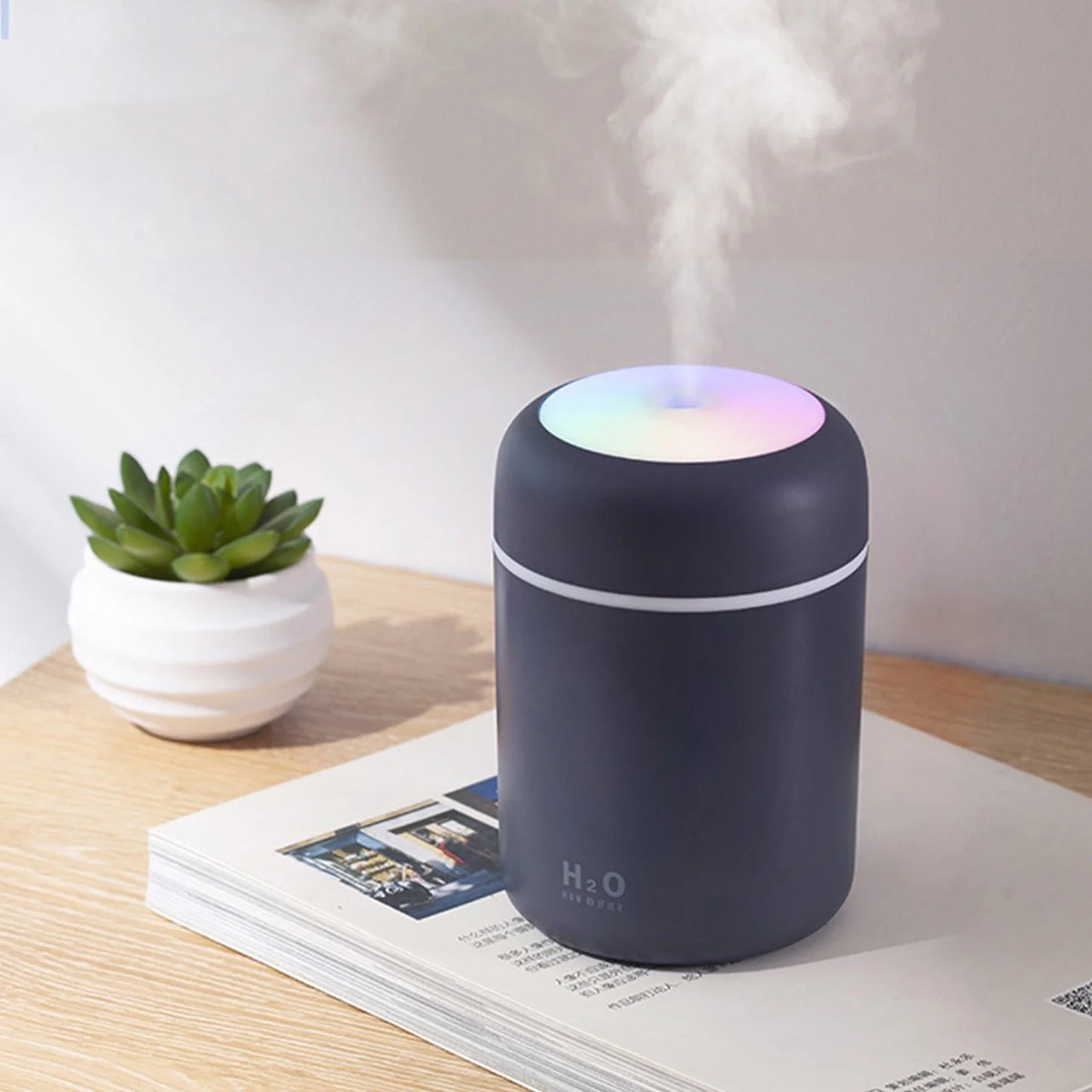 Portable Car Humidifier Colorful Cool Mini Humidifier, USB Desktop Humidifier for Bedroom,Office Room, Car,Etc. Auto Shut-Off, 2 Mist Modes, Super Quiet., Gift