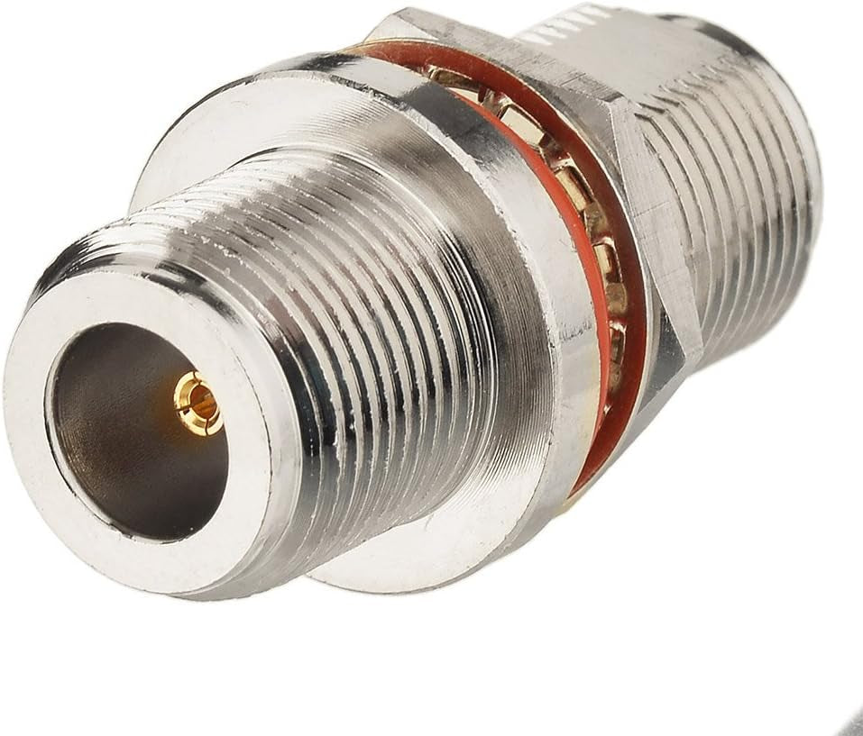 2Pcs N Female to N Female Bulkhead Connector RF Coaxial Adapter
