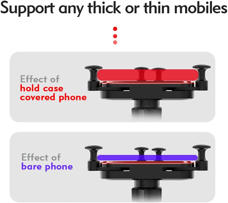 Car Phone Holder Mount, Cell Phone Car Air Vent Clip Holder, Auto Lock Hands Free Car Mini Bracket Cover to 4-6 Inch Device, Red