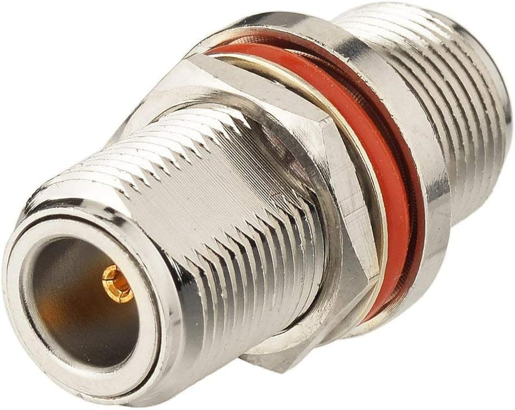 2Pcs N Female to N Female Bulkhead Connector RF Coaxial Adapter