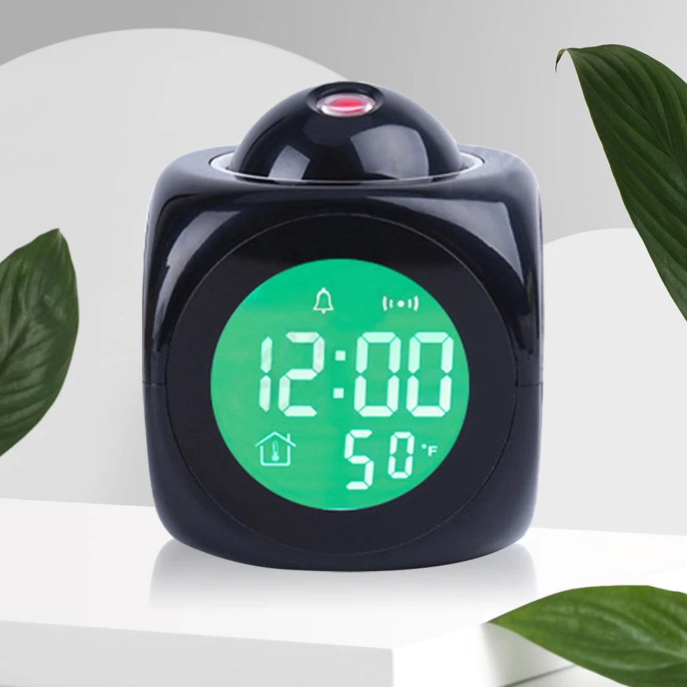 Electronic Alarm Clock Multi-Function Digital Projection Alarm Clock Temperature Display 12/24 Hours for Home Bedroom Decoration