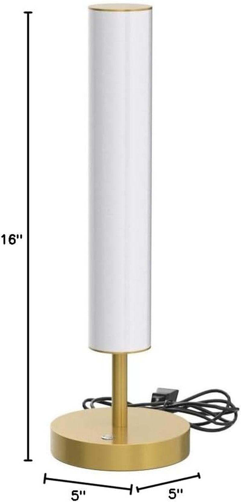 O’Bright Dimmable LED Cylinder Table Lamp with USB Charging Port, 3 Color Temperatures, Modern, Minimal, Night Lamp, Desk Lamp for Living Room, Bedroom, Home Office, Antique Brass