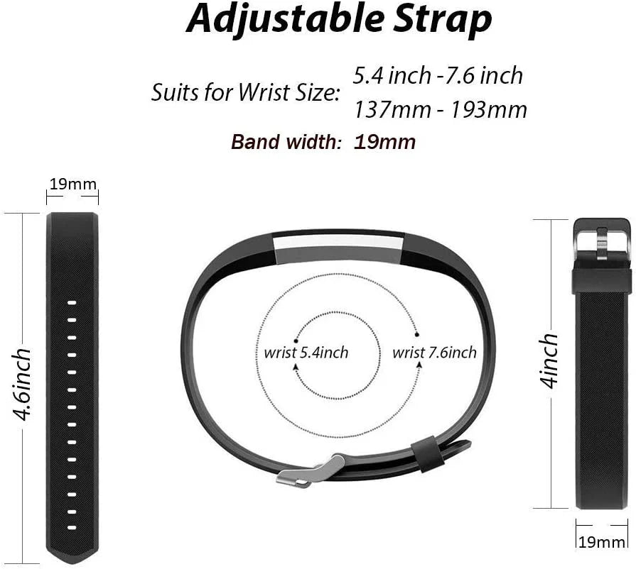Id115Plus HR Very Fit Pro Bands Replacement Strap for Veryfitpro, Letscom, Lintelek Fitness Trackers - Purple and Black