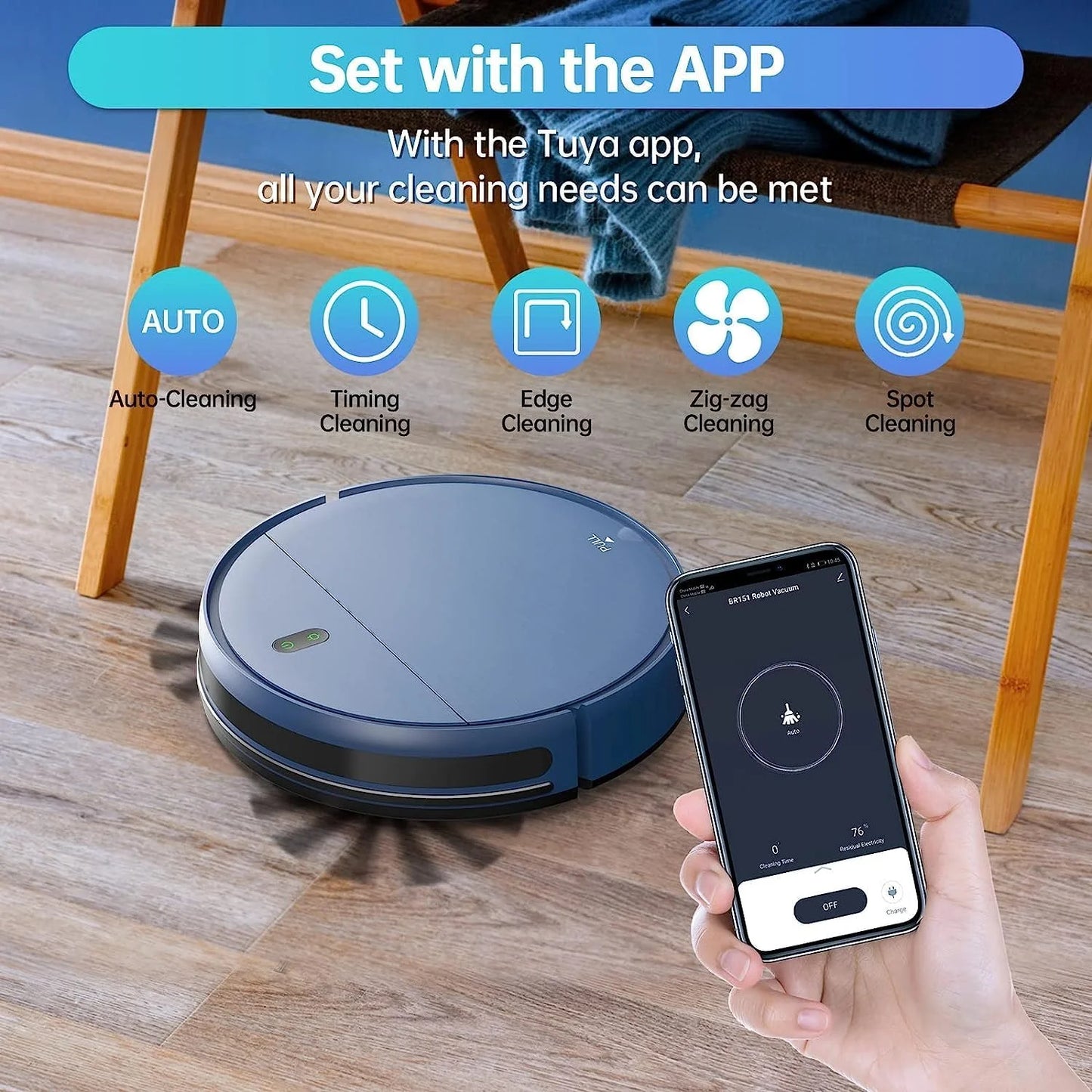 Robot Vacuum Cleaner, Robot Vacuum and Mop Combo with Wifi/Alexa for Pet Hair and Hard Floor