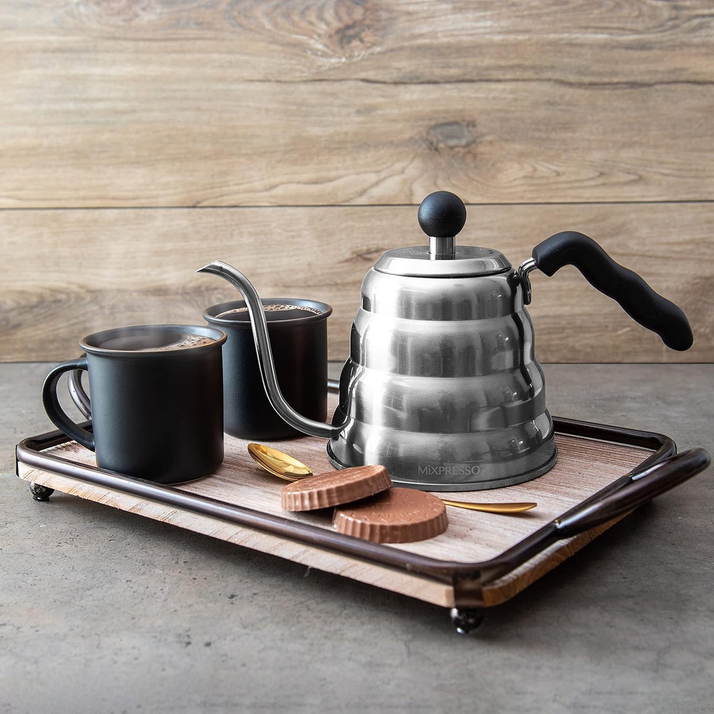 Gooseneck Pour over Coffee Kettle, Barista Pour Control Design, Ideal for Coffee and Tea, High-Grade Stainless Steel 1.2 Liter 40 Oz, Induction Cooker Stovetop Kettle Stainless Steel