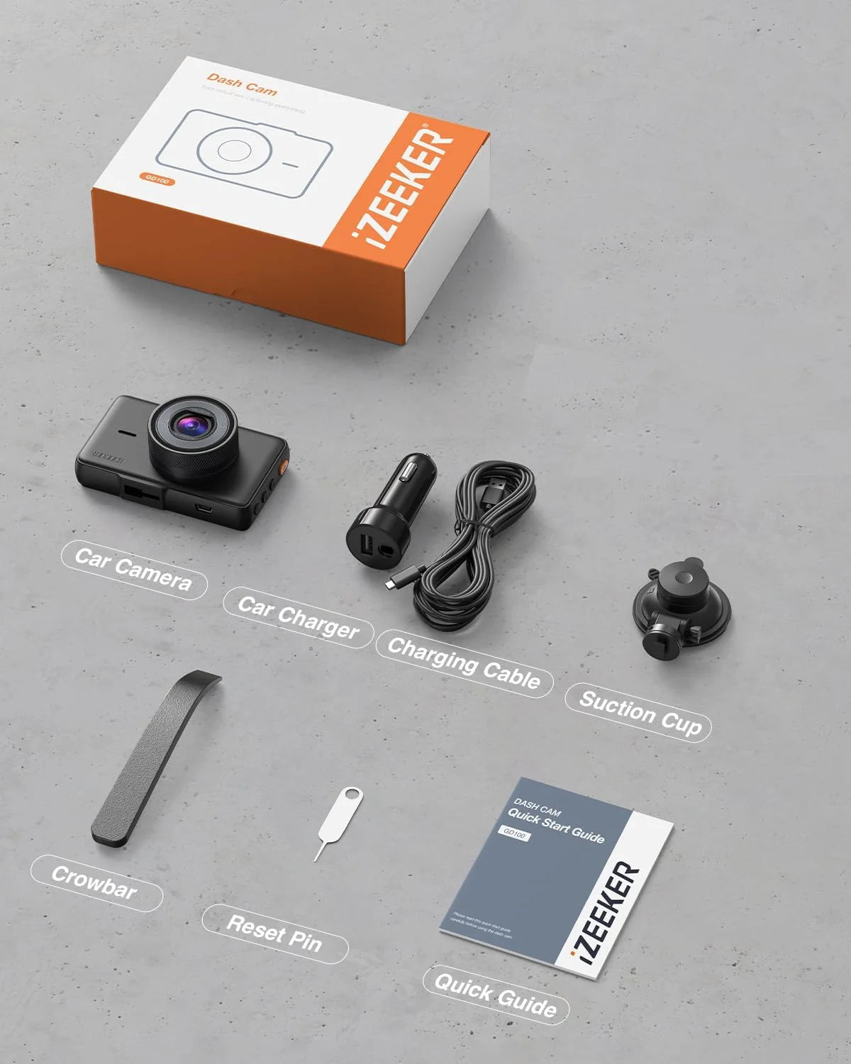 Dash Cam 1080P FHD, IPS Display, Night Vision, Parking Monitor, Motion Detection, Support 128G Max and GPS