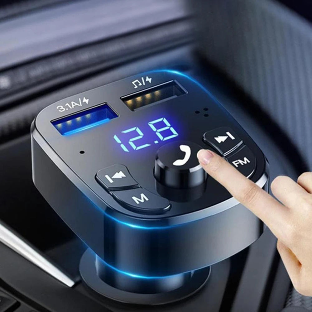 3.1A 10M FM Transmitting Car Bluetooth MP3 Music Player Built-In Overcurrent Short Circuit Protection BT Wireless Connection
