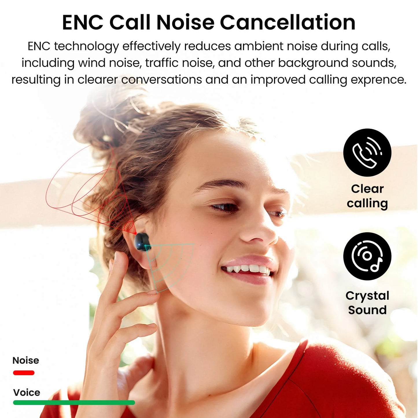 T12 In-Ear Wireless Earbuds Bluetooth 5.3 Headphones with 32EQ Mode,Stereo Bass Bluetooth Earbuds with ENC Noise Cancelling Mic,55H Play,Ipx8 Waterproof,Wireless Charging for Home,Sports,Travel