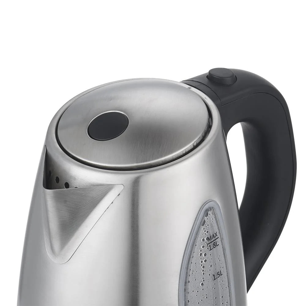 1500W 1.5L Stainless Steel Electric Kettle with Water Window, Silver
