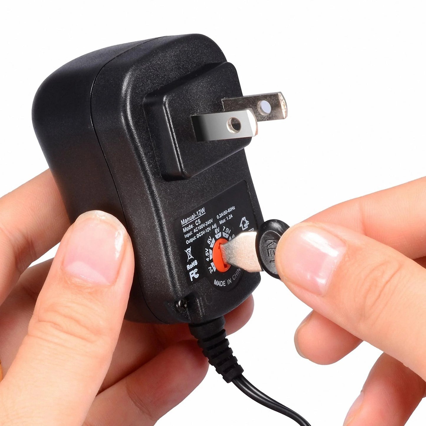 12W Universal Charger AC/DC Adapter Switching Power Supply with 6 Selectable Adapter Plugs (Can'T Work with Laptop)