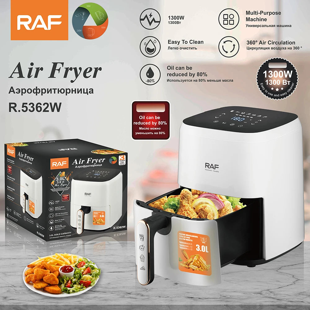 Kitchen Appliance 1500W Multi-Purpose 3L Digital Control Electric Air Fryer for Home Household