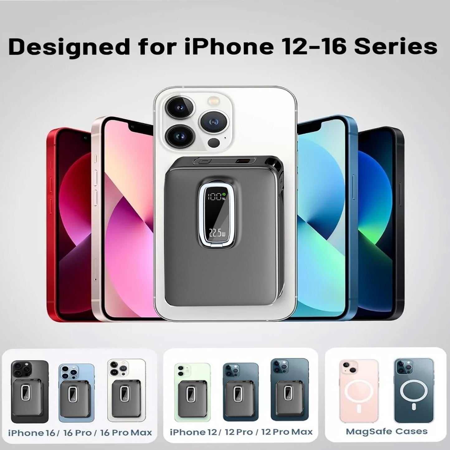 2000000Mah Power Bank Magnetic Wireless Charger for Iphone16/15/14