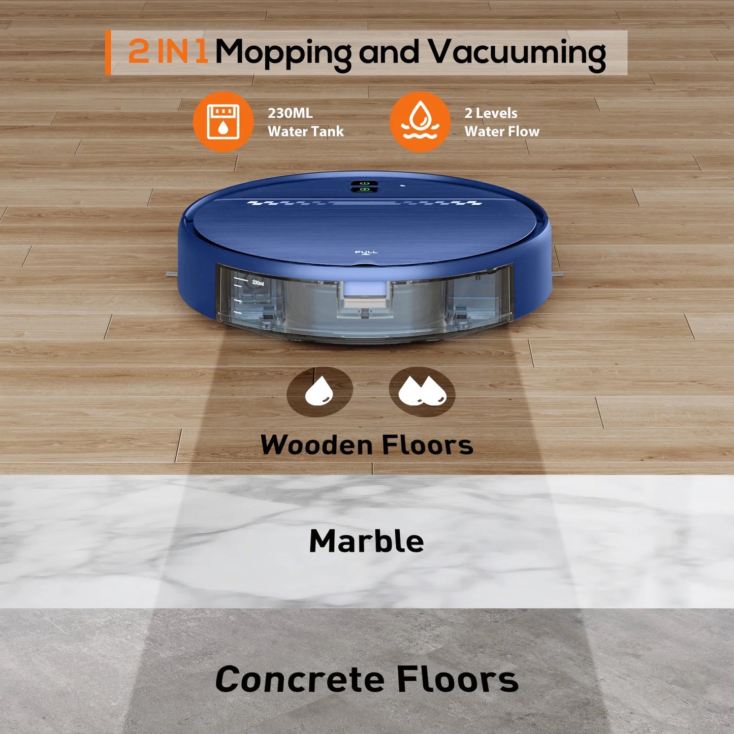 Robot Vacuum Cleaner, 2 in 1 Robot Vacuum and Mop Combo for Pet Hair, Hard Floor