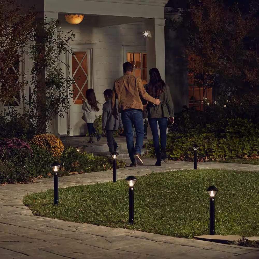 Smart Lighting Black Motion Activated Outdoor Integrated LED Spotlight Battery