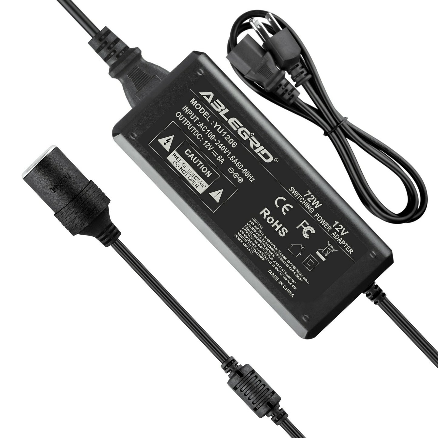 12V 6A Car Cigarette Lighter Socket AC/DC Power Adapter for Car Vacuum Cleaner