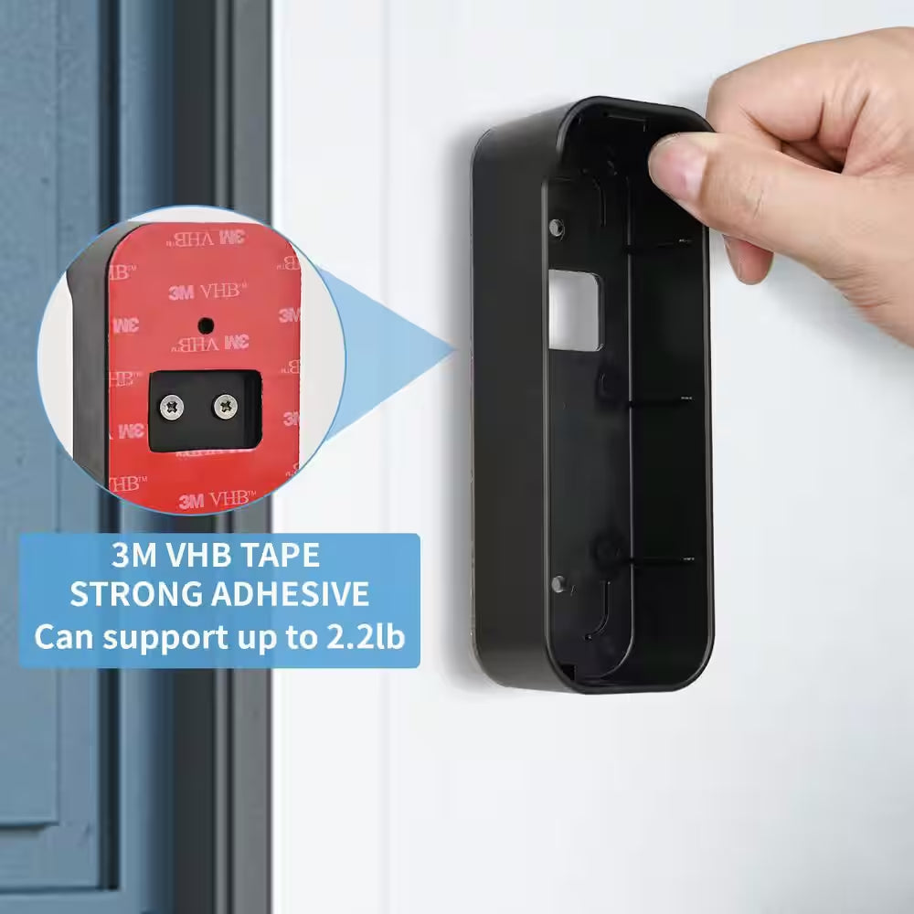 No-Drill Adhesive Mount for Video Doorbells, Weatherproof and Secure Installation