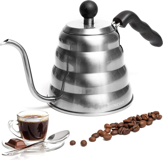 Gooseneck Pour over Coffee Kettle, Barista Pour Control Design, Ideal for Coffee and Tea, High-Grade Stainless Steel 1.2 Liter 40 Oz, Induction Cooker Stovetop Kettle Stainless Steel