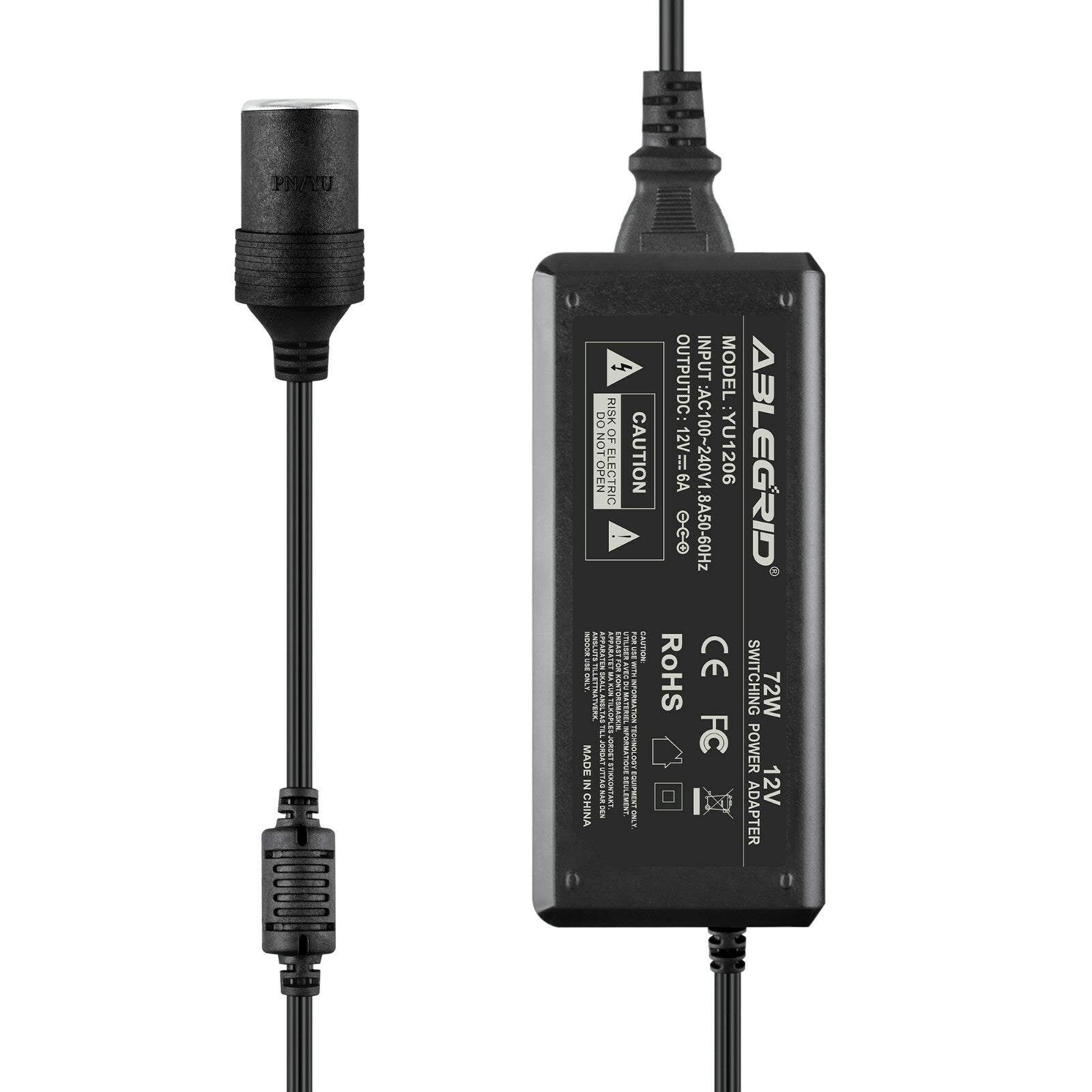 12V 6A Car Cigarette Lighter Socket AC/DC Power Adapter for Car Vacuum Cleaner