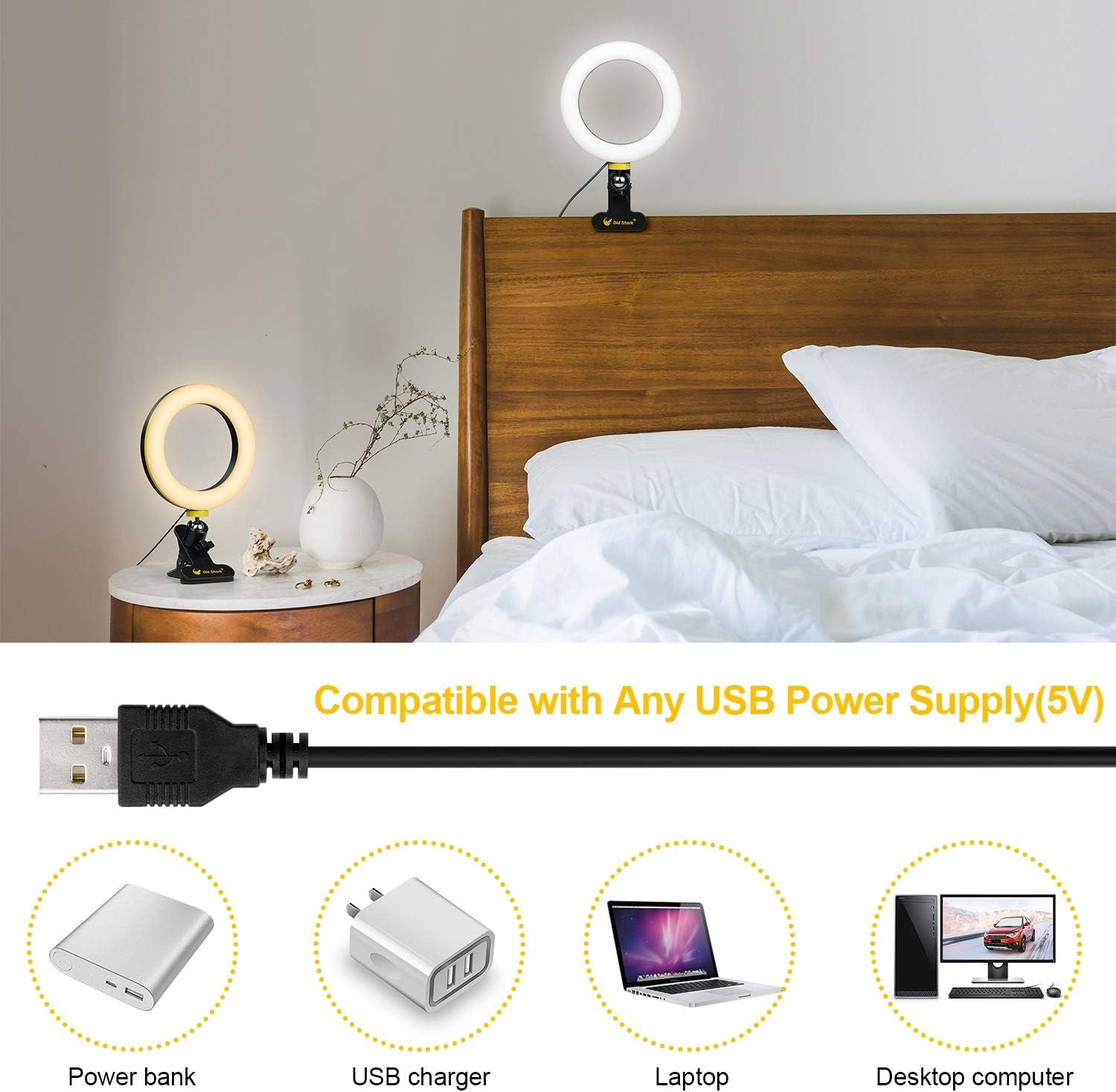 6.3” Ring Light,  Desk Selfie Ring Light with Clamp Mount and Tripod Stand Phone Holder for Laptop Computer, for Youtube Video, Makeup, Selfie, Photography, Live Streaming, Tiktok