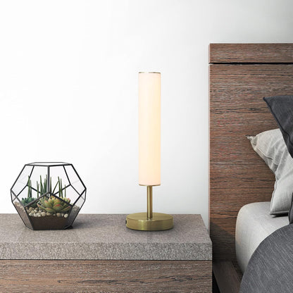 O’Bright Dimmable LED Cylinder Table Lamp with USB Charging Port, 3 Color Temperatures, Modern, Minimal, Night Lamp, Desk Lamp for Living Room, Bedroom, Home Office, Antique Brass