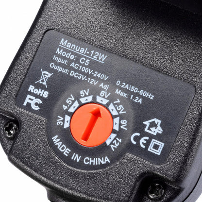 12W Universal Charger AC/DC Adapter Switching Power Supply with 6 Selectable Adapter Plugs (Can'T Work with Laptop)