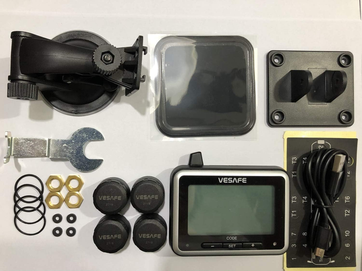 TPMS, Wireless Tire Pressure Monitoring System for RV, Trailer, Coach, Motor Home, Fifth Wheel, with 4 Anti-Theft Sensors