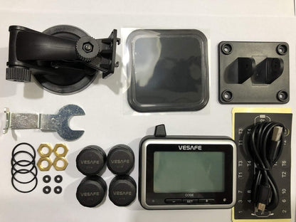 TPMS, Wireless Tire Pressure Monitoring System for RV, Trailer, Coach, Motor Home, Fifth Wheel, with 4 Anti-Theft Sensors