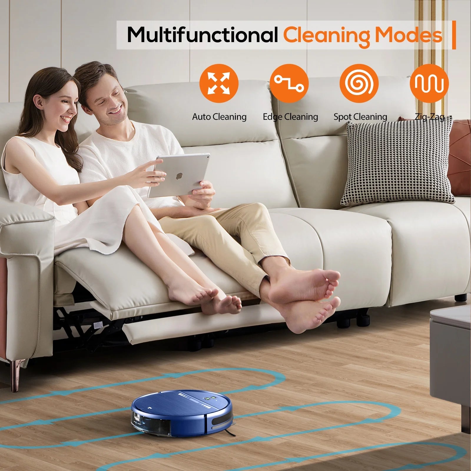 Robot Vacuum Cleaner, 2 in 1 Robot Vacuum and Mop Combo for Pet Hair, Hard Floor
