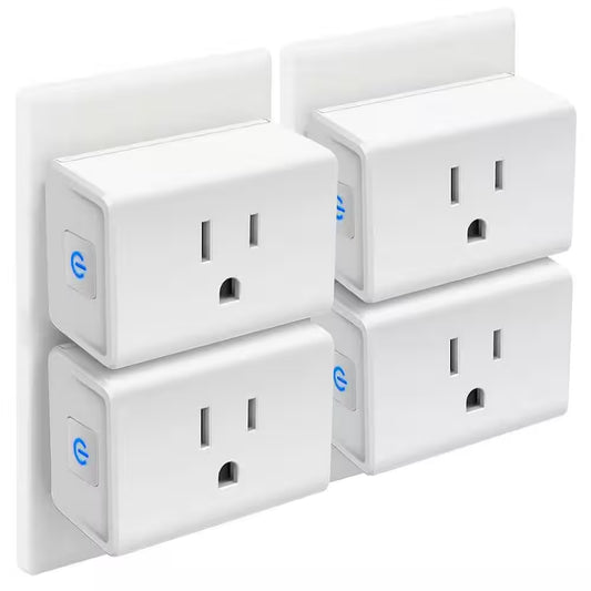 15A Mini Smart Plug 2. 4G WI-FI Outlet with Alexa, Google Home and IFTTT White 4-Pack