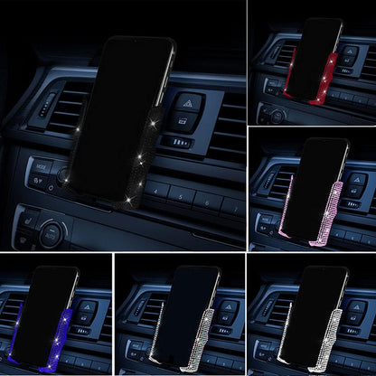 Bling Car Phone Holder, 360 Degrees Adjustable Crystal Auto Car Mount Phone Holder for Dashboard,Windshield and Air Vent (Black)