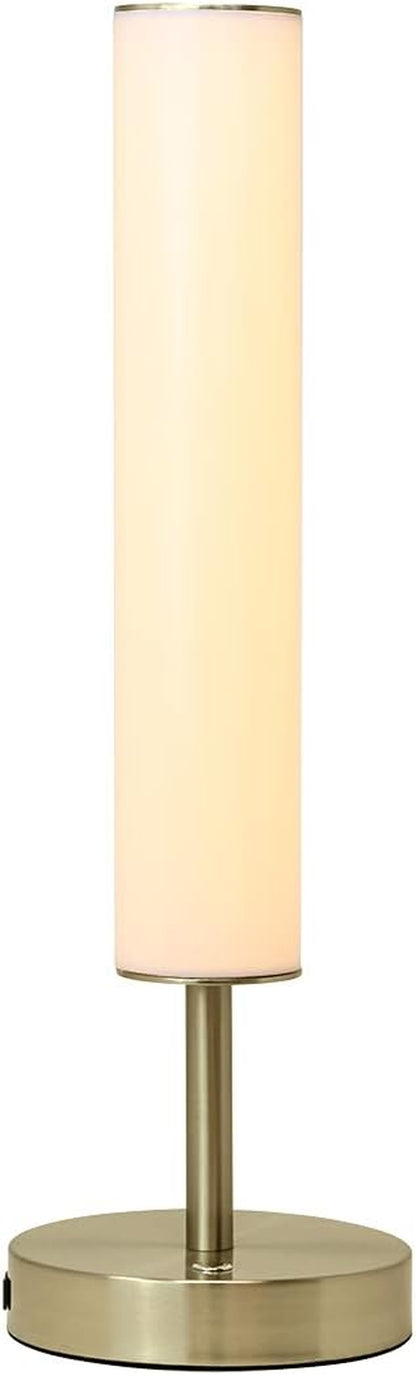 O’Bright Dimmable LED Cylinder Table Lamp with USB Charging Port, 3 Color Temperatures, Modern, Minimal, Night Lamp, Desk Lamp for Living Room, Bedroom, Home Office, Antique Brass