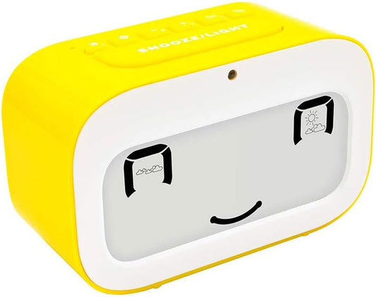 Alarm Clock, Cute Kids Clock Smart Backlight/Temperature/Snooze Wake up Alarm Clocks (Yellow)