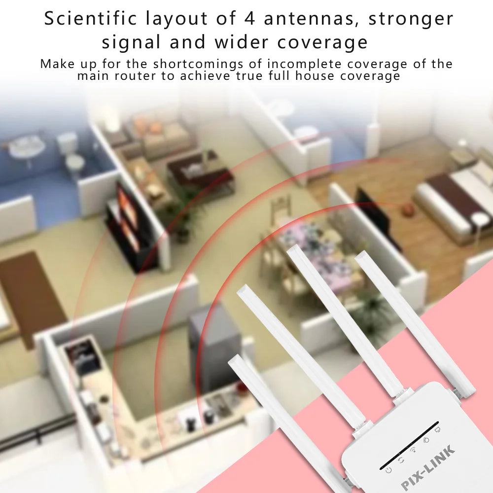 1200Mbps Wifi Range Extender Repeater Wireless Amplifier Router Signal Booster