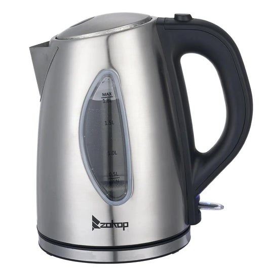 1500W 1.5L Stainless Steel Electric Kettle with Water Window, Silver